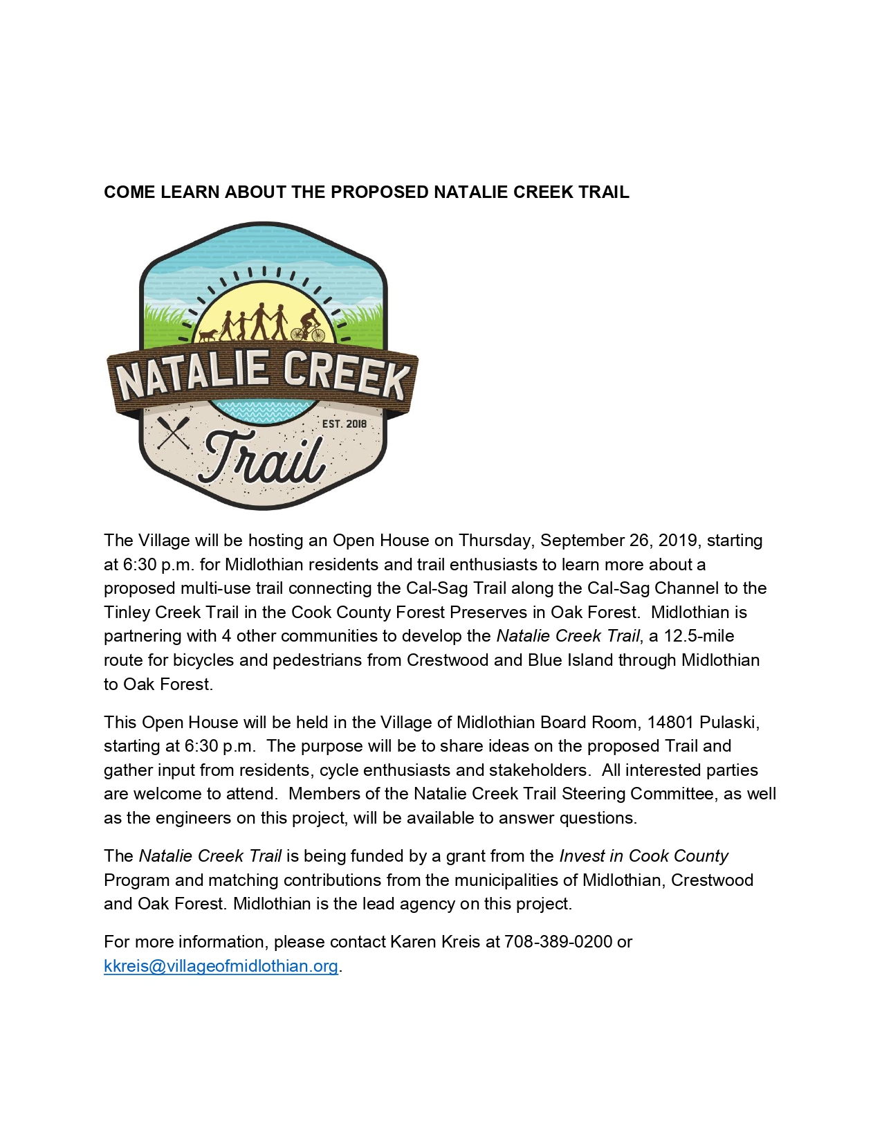 NATALIE CREEK TRAIL OPEN HOUSE - 9-26-19 - PRESS RELEASE_page-0001