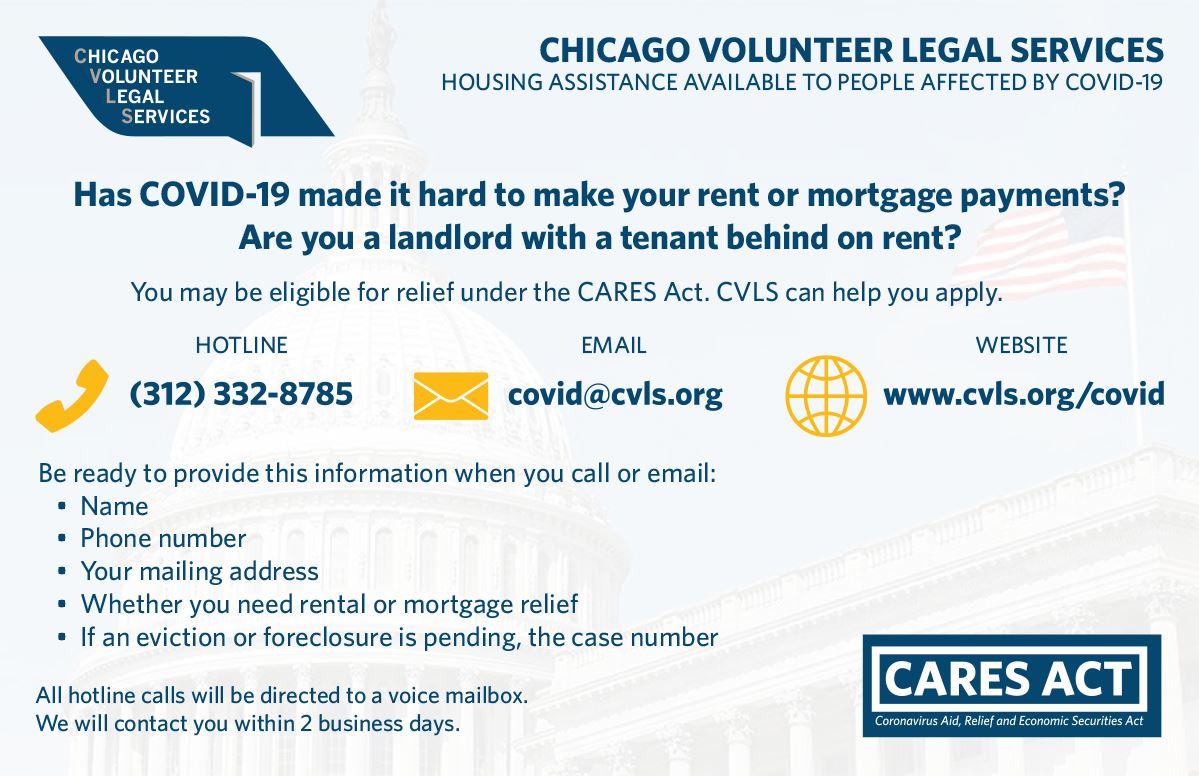 CVLS COVID Housing Relief Flyer