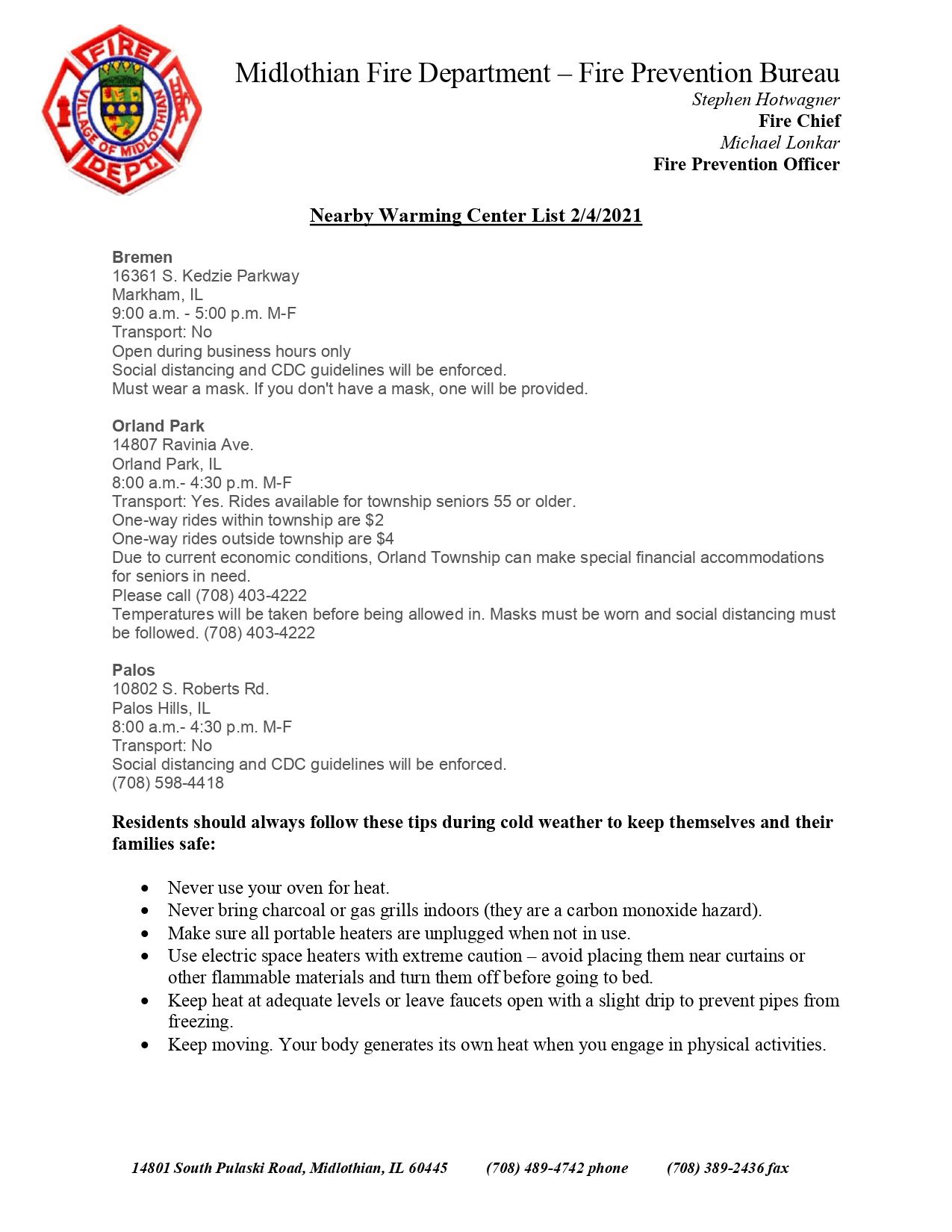 Warming Centers 2-4-21